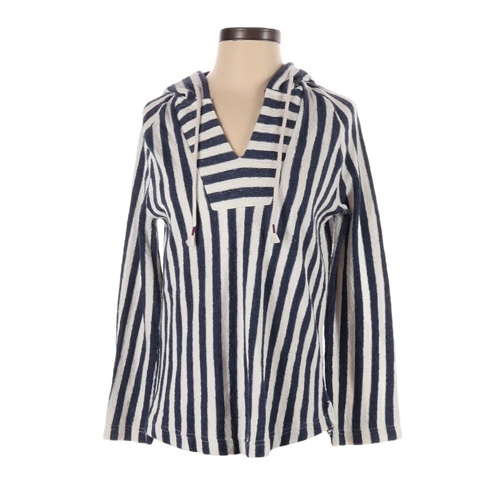 🌺 Old Navy Beachy Baja Striped Light Terry Pullover Hoodie Size L